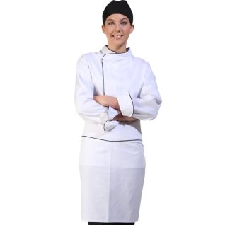 Chaqueta de chef blanca manga larga-vittorio uniformes