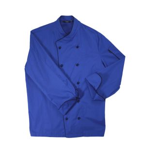 Chaqueta de cocinero azul manga larga-vittorio uniformes