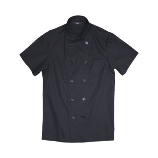 Chaqueta de cocina negra manga corta-Vittorio Uniformes