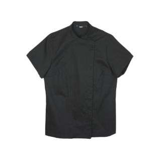 Chaqueta de cocinera negra manga corta-vittorio uniformes