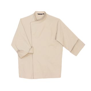 Chaqueta de cocinero beige manga larga-vittorio uniformesd