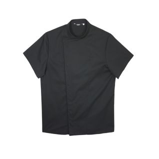 Chaqueta de cocinero negra manga corta-Vittorio Uniformes