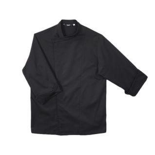Chaqueta de cocinero negra manga larga-vittorio uniformes