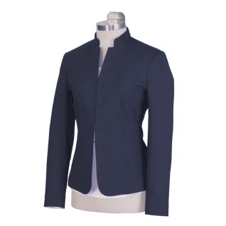 Vittorio Uniformes-Americana de mujer cuello mao azul marino