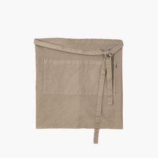 Delantal camarero corto algodon beige