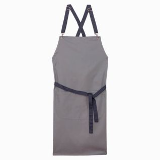 Delantal camarero cruzado gris azul