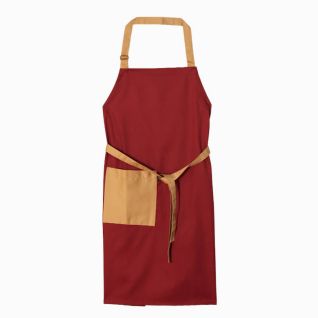 delantal camarero granate y beige