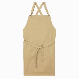 delantal de camarero beige cruzado