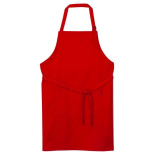 delantal en peto rojo