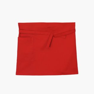Delantal camarero rojo con bolsillo lateral