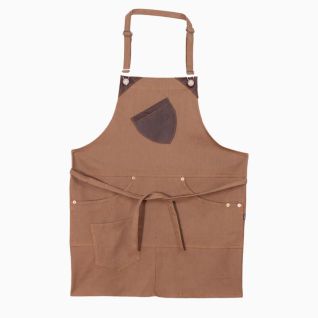delantal vaquero y cuero marron