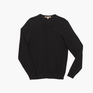 Jersey cuello pico de hombre negro | Vittorio Uniformes