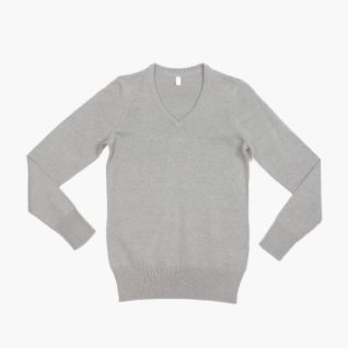 Jersey cuello pico de mujer gris | Vittorio Uniformes