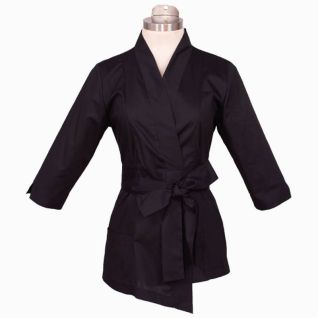 Kimono algodon negro uniforme spa