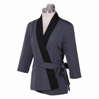 kimono gris para uniforme de spa