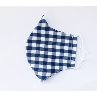 Mascarilla reutilizable en cuadros azules por Vittorio Uniformes