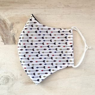 Mascarilla de tela con filtro dibujo flechas | Vittorio Uniformes