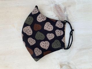 Mascarilla de tela estampado carazones otoño UNE 0065| Lavable y reutilizable
