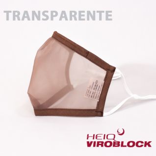 Mascarilla transparente homologada marrón heiq viroblock-vittorio uniformes