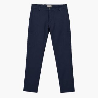 Pantalon de cocinero azul con multiples bolsillos