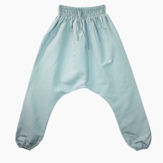 Pantalon thailandes verde agua lino algodon para uniforme de spa