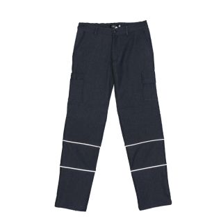 Pantalón vaquero de trabajo multibolsillos azul con cintas reflectantes | Vittorio Uniformes