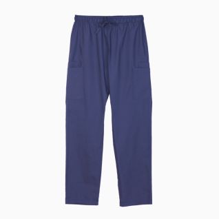 Pantalón spa o peluquería azul con bolsillos de algodón
