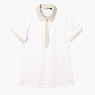 Polo dos colores mujer. Blanco con beige
