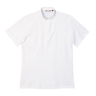 Polo cuello mao hombre blanco manga corta