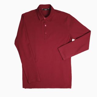 Polo granate hombre manga larga