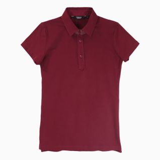 Polo granate de mujer manga corta