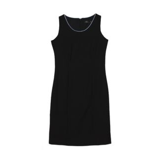 Vestido para recepcionista de eventos negro con detalles en azul