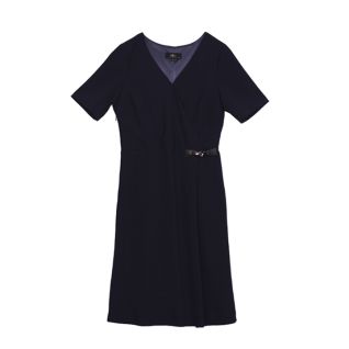 Vestido formal para uniforme de recepcionista azul-Vittorio Uniformes
