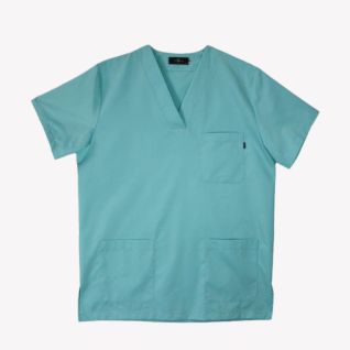 Casaca sanitaria unisex verde cian para enfermería, médicos, clínicas o veterinarios