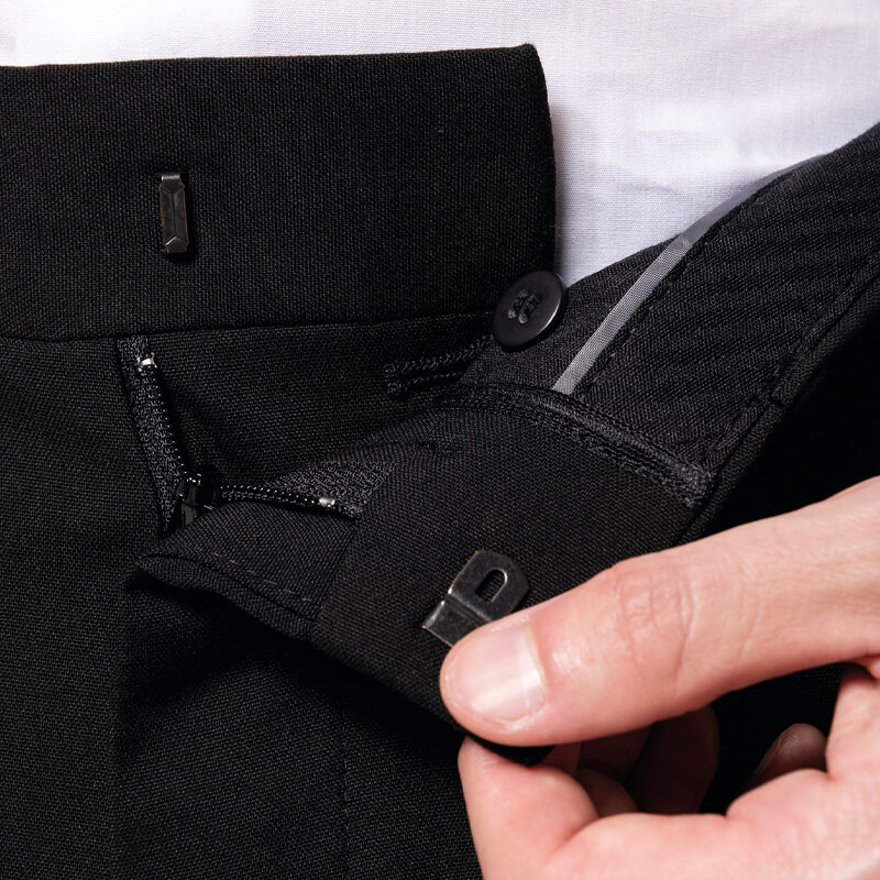 Cinturilla y cierre pantalón de vestir