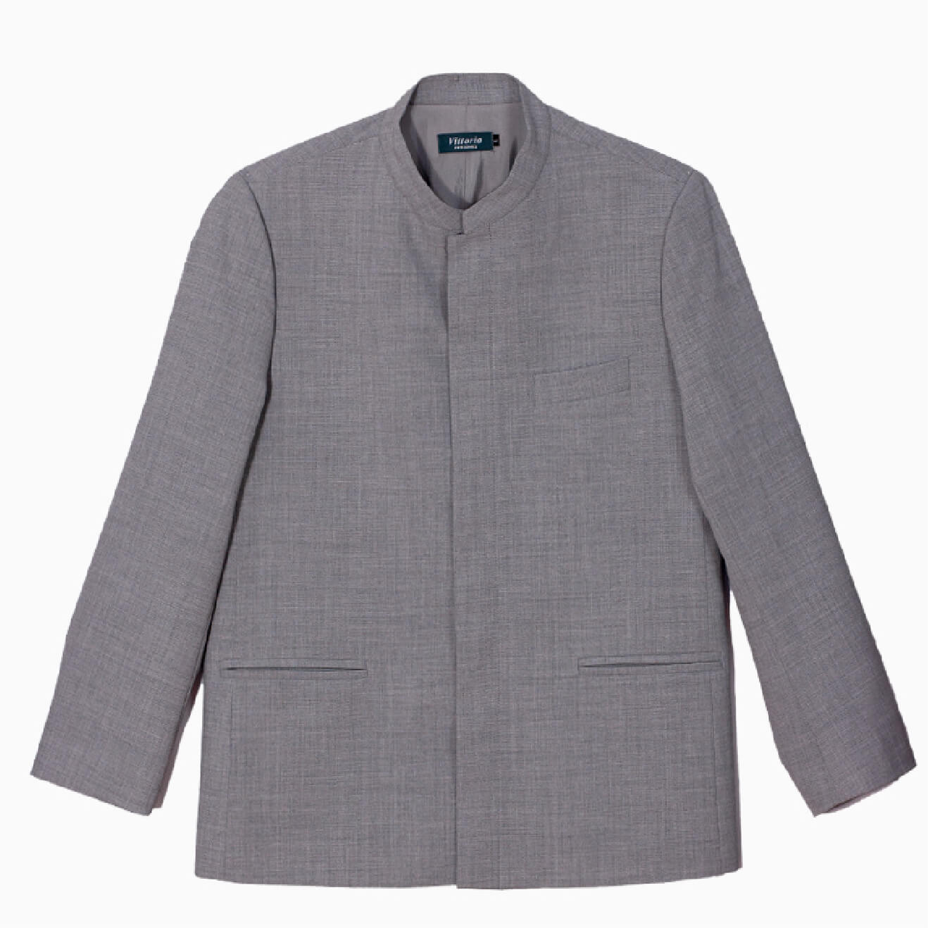 Chaqueta cuello mao gris para uniforme botones de hotel
