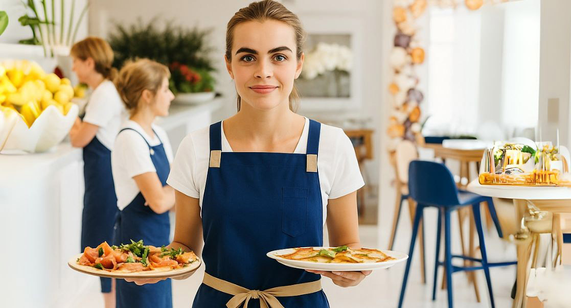 ropa de trabajo para camareros y cocineros de restaurantes, cafeterias, catering y bares
