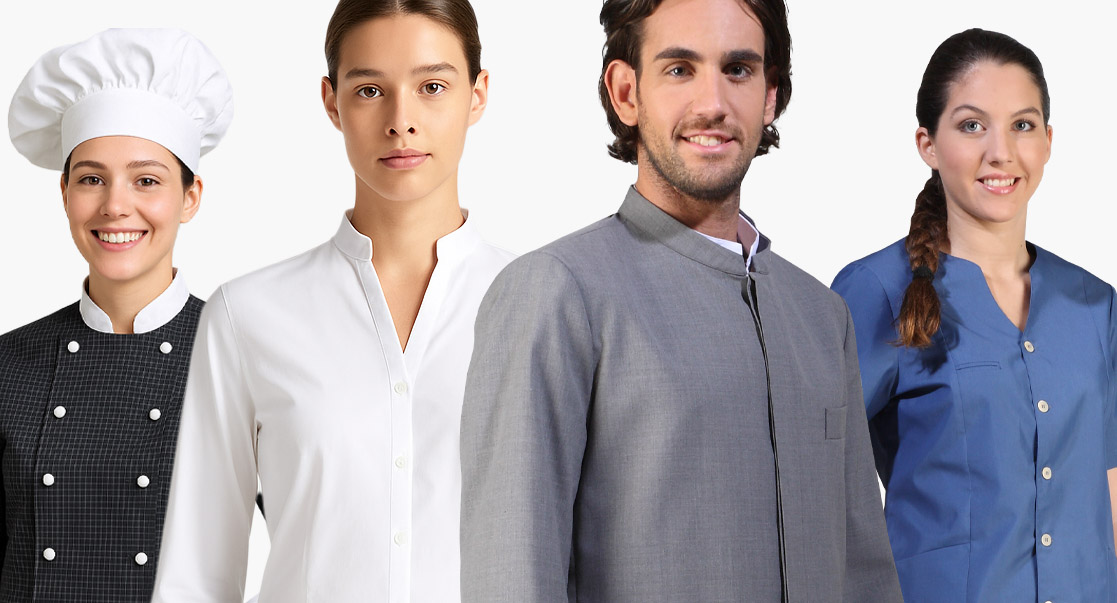 uniformes de hotel para recepcionistas, hostess, administracion, food and beverage, camareras de pisos, gobernantas, servicio tecnico