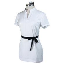 blusa blanca para uniforme de spa recepcionista