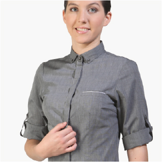 Camisa de camarera personalizada gris de mujer