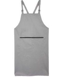 delantal cruzado espalda gris