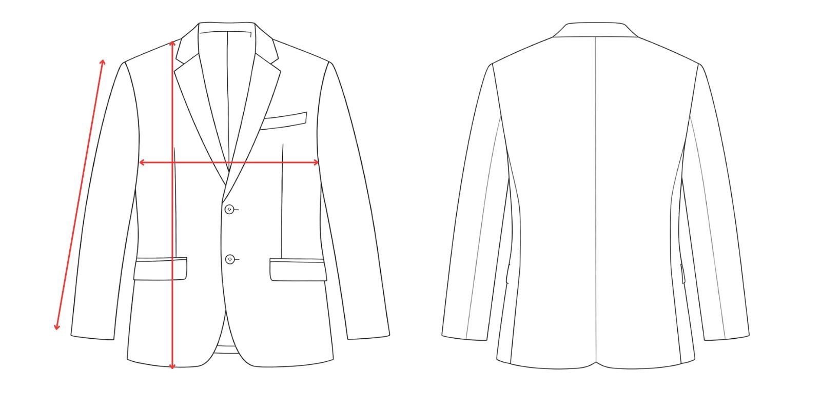 Medidas de la chaqueta hombre de vestir -Vittorio Uniformes