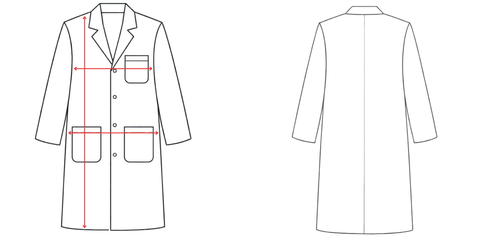 Medidas de la bata medico - Vittorio Uniformes