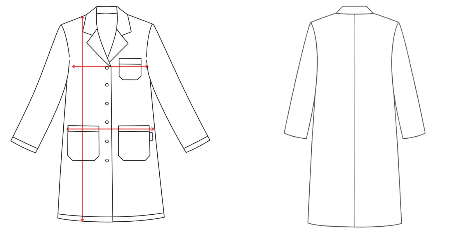 Medidas bata blanca mujer - Vittorio Uniformes