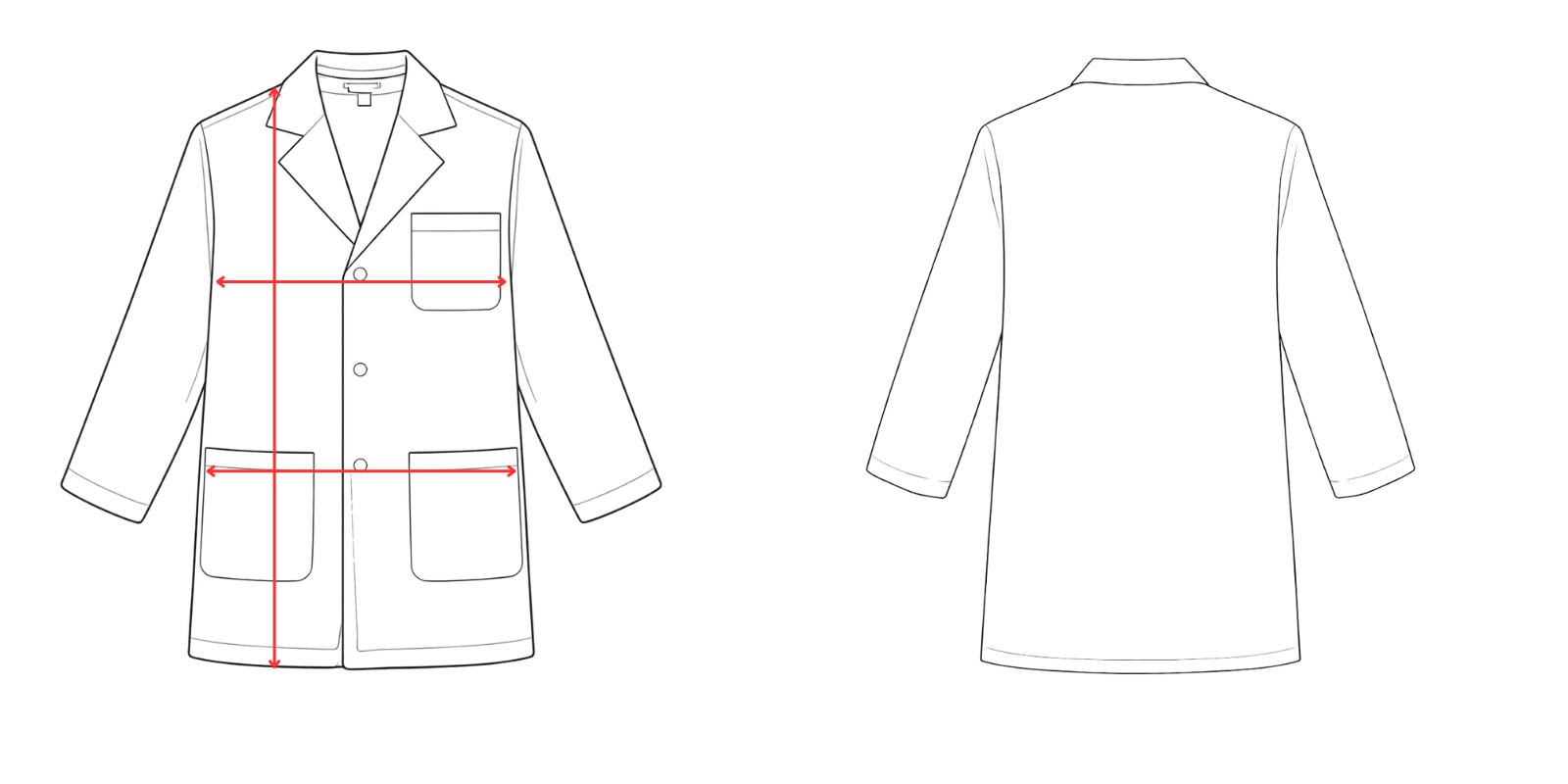 Medidas de la bata medico - Vittorio Uniformes