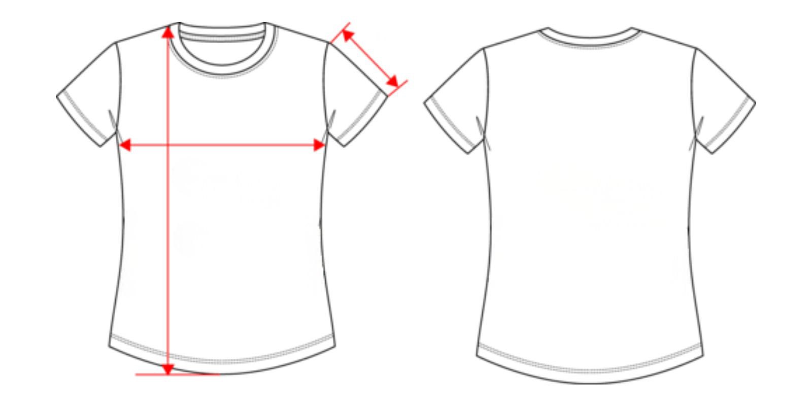 Medidas de la camiseta basica mujer manga corta -Vittorio Uniformes