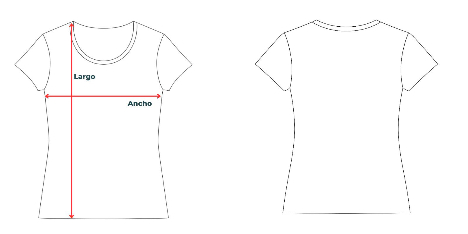 medidas camiseta algodon mujer vittorio uniformes