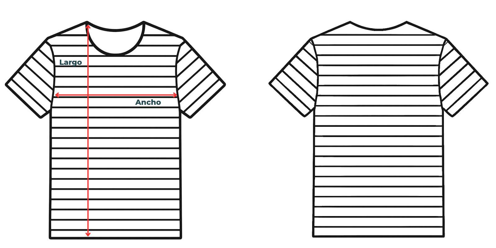 medidas camiseta rayas marineras vittorio uniformes