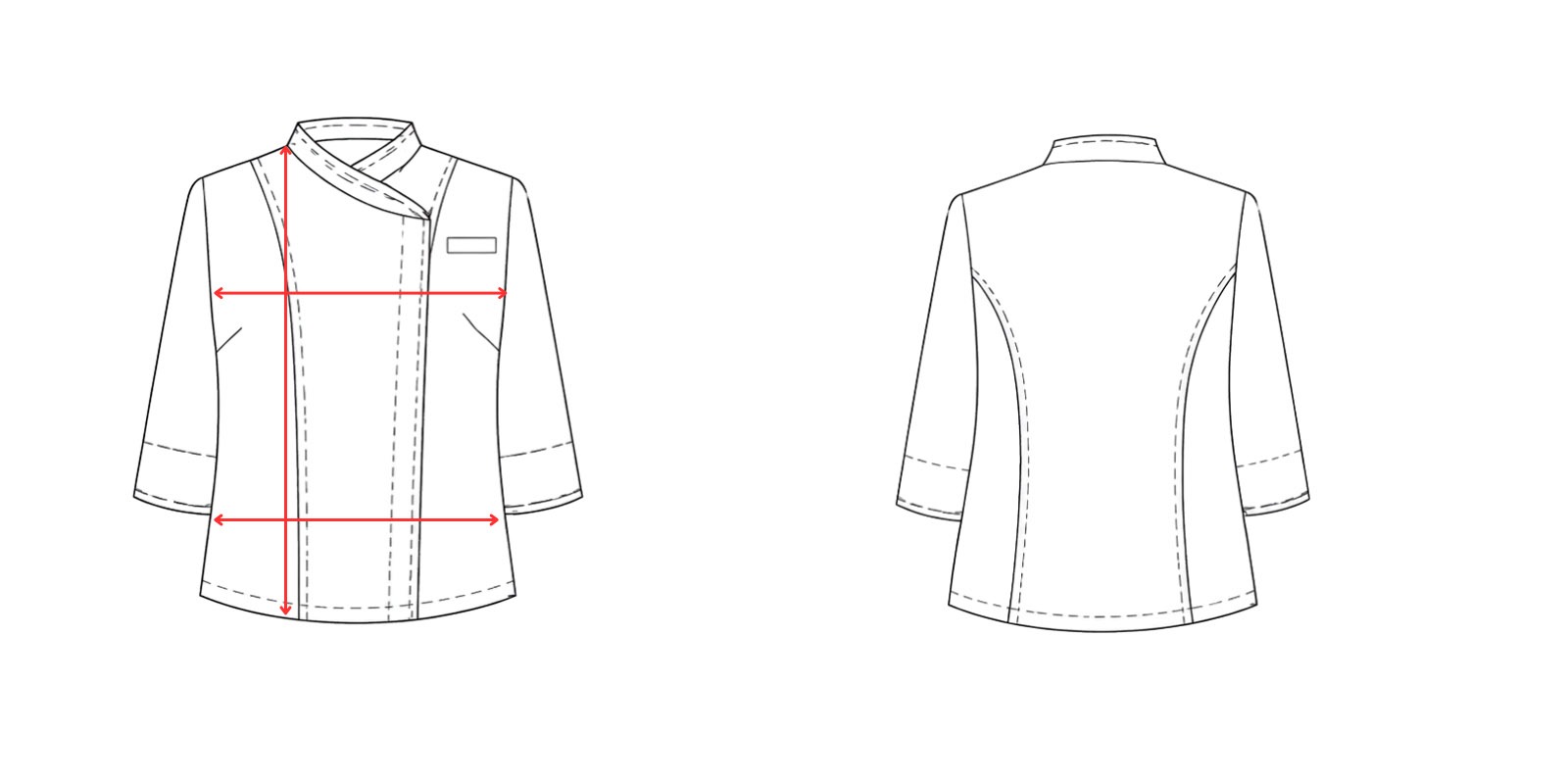 Medidas chaqueta de cocinera  - Vittorio Uniformes