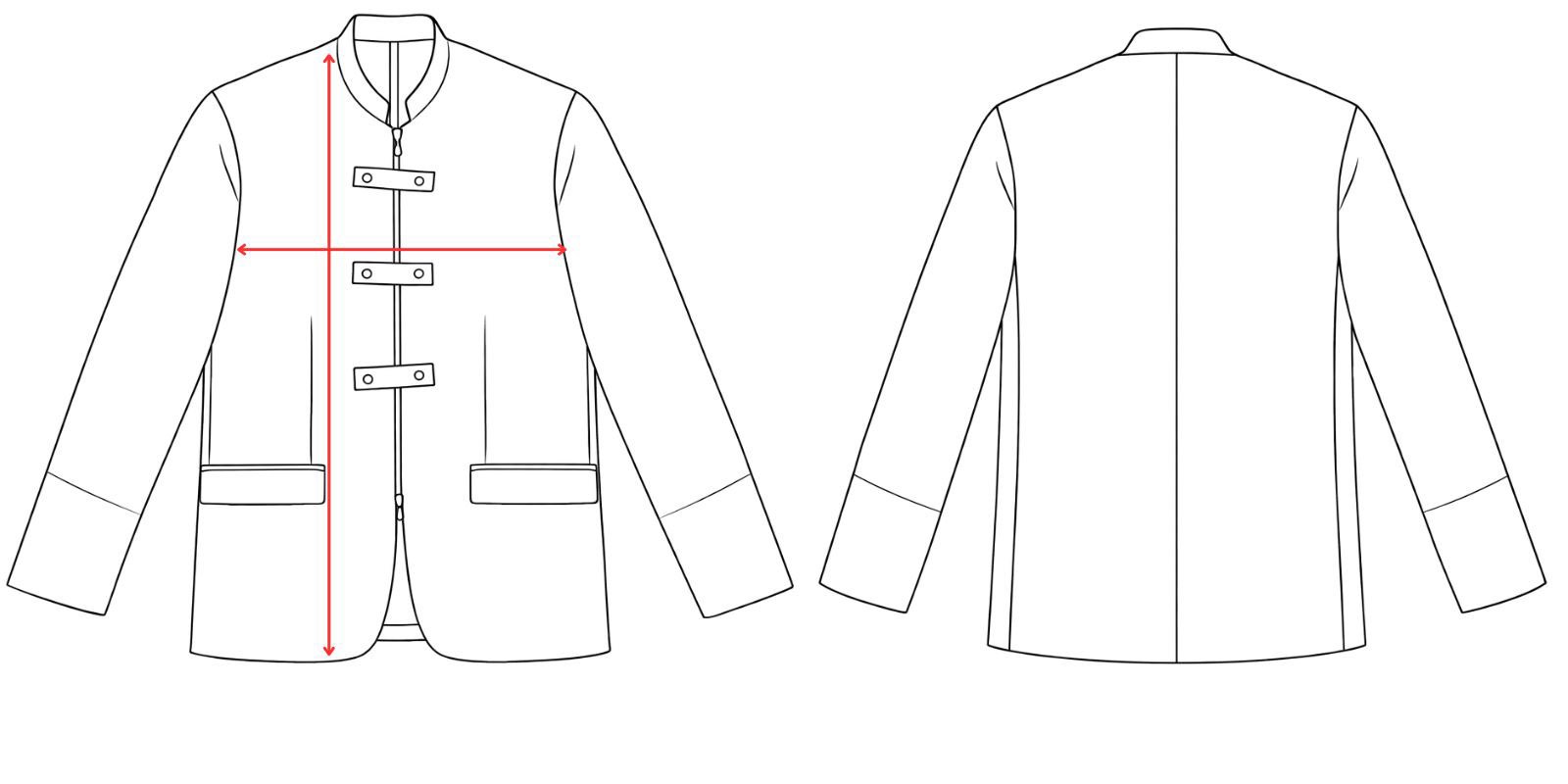 Medidas de la chaqueta cuello mao hombre para botones de hotel-Vittorio Uniformes